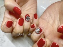 ボリ(Bori)/赤Ｖカットネイル