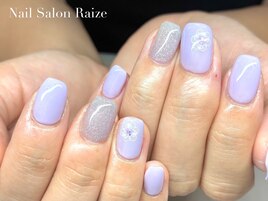 フラワーネイル/パープルネイル