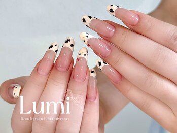 ルミネイル 大宮東口店(Lumi Nail)/クリーム牛柄フレンチ