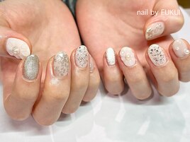 ブライダルネイル　×フラワー