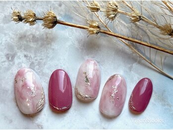 ピンク マーブル ホロ &nbsp;ミラー