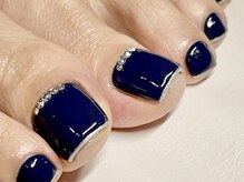 モーヴネイル(mauve.nail)/フット ワンカラー＋ラメライン