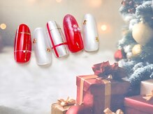 ネイルサロン&スクール ジーナ(GINA)/冬の赤白チェックネイル