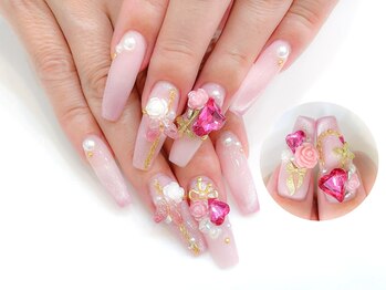 ネイルコレクション ベビーピンク(Baby Pink)/長さだしジェル★パーツ：ハート