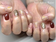 ライズ 本町店(Raize)/大理石ネイル/秋ネイル