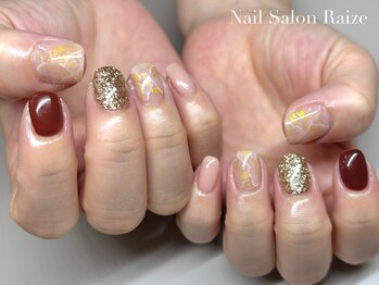 ライズ 本町店(Raize)/大理石ネイル/秋ネイル