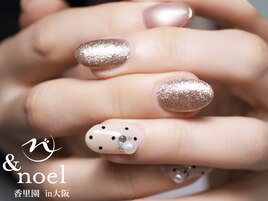 ラベンダーグレードットネイル