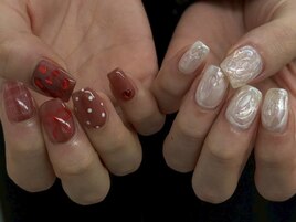 バレンタインネイル