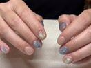 キラキラブルーネイル