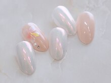 ルシェルアイ/パールホワイト☆フラワーネイル