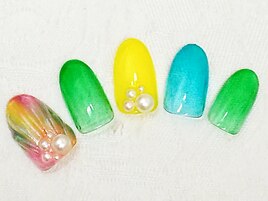 夏色ネイル☆人魚の鱗
