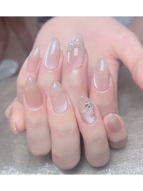 ヌード×シルバーストーンネイル