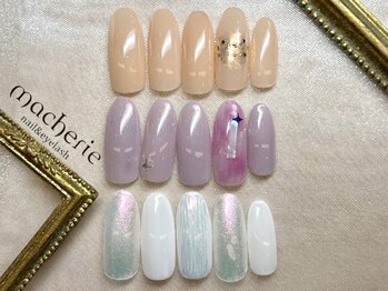 マシェリ 梅田店(macherie)の写真/【長さ出しアート込!¥8400~】ブライダルネイルにも♪短い爪の方もお任せ!チップ長さ出しで理想が叶います☆