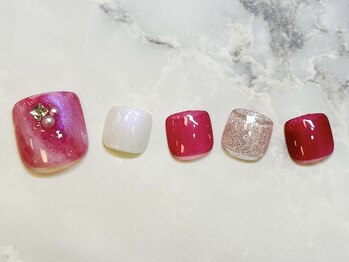 ネイルサロン クラーヴォ(cravo)/フットシンプルアートコース　24