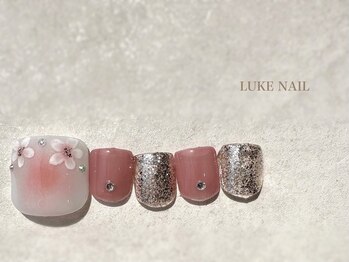 ルークネイル 恵比寿店(LUKE NAIL)/【フット】桜フットネイル
