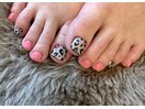 ヒョウ柄フットネイル