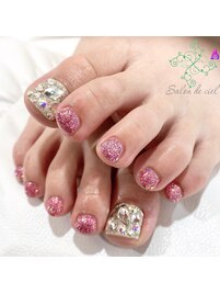 キラキラストーンネイル