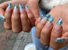 ネイルズアリー 立川店(Nails ally)/シーグラスネイル×シェル×夏