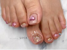 ネイルアトリエルカ(nail atelier LUCA)/W-874 ハート×リボンネイル