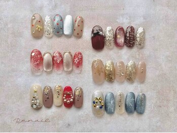 リーネイル 博多店(Re.nail)の写真/可愛いサンプル多数でネイル初心者にもオススメ♪デザインに迷っても大丈夫◎