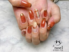 赤茶 ニュアンスネイル