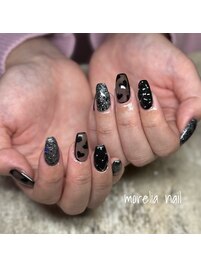 ブラックキルティングネイル