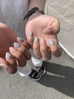 オープンジョー(open-jaw)/ミントブルー×水滴ネイル