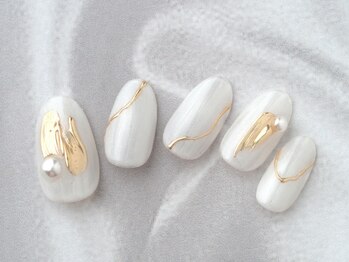 ソウ 難波店 nail salon Sou/ニュアンスぷっくりゴールドnail