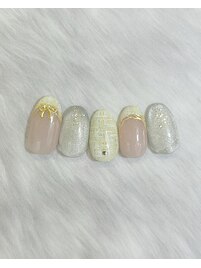 春のパステルツイードネイル