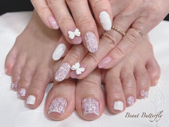 ネイルサロンスクール ビュートバタフライ 町田店(BEAUT BUTTERFLY)/リボンツイード