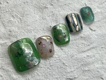 アイネイルズ 池袋店(I-nails)/グリーンゴールドフット