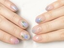 紫陽花と水滴ネイル　9,800円