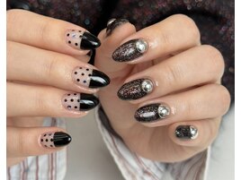 グリッター×ハーフドット