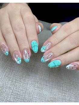 デュリブリンクネイル 高田馬場(Duli blink nails)/ティファニーブルークロスネイル