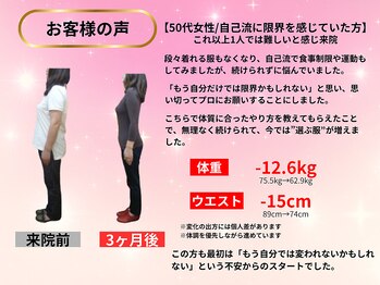 カインド整体院(KiND整体院)/50代 3ヵ月ダイエット成果