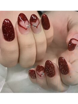 ラメネイル、ハート