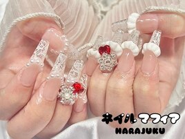 レース/フリル/冬ネイル