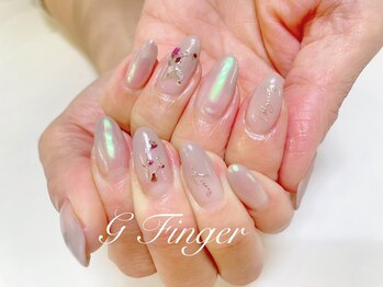 ジーフィンガー 大井町店(G Finger)/ニュアンスミラーフラワーネイル