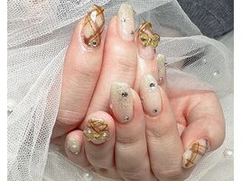 チェックネイル/ホワイト