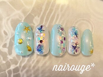 ネイル―ジュ 札幌大通店(nairouge*)/ホログラムひとでネイル♪