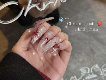 リンドネイル バイ モカ アンド ララ(Lind nail by moca and LaLa)/【mian】冬/赤ネイル