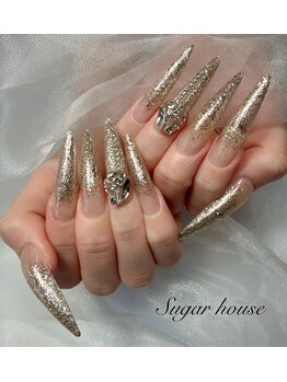 ラメグラロングネイル