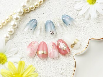 ピッピ 白金台店(peep PEEP)の写真/【プレミアムコース¥9980/贅沢マンスリープラチナコース¥12480】多幸感あふれるキレイめ上品な春ネイル♪