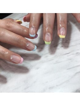 コルソケーツー 梅田茶屋町(corso k-two)/パステルカラーでフレンチネイル