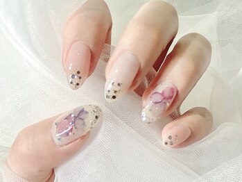 梅雨ネイル　乳白色　9,800円