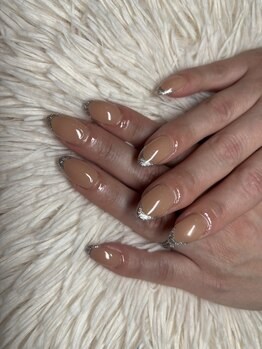 エムズサロン/ラメフレンチ×ナチュラルカラー