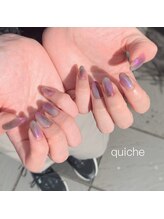 キッシュネイルズ(quiche nails)/パープル×アッシュグレー