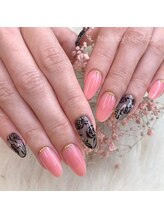 リグネイルスタジオ(Lig nail studio)/シースルーフラワーネイル