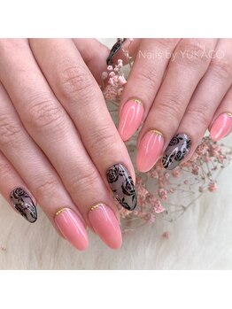 リグネイルスタジオ(Lig nail studio)/シースルーフラワーネイル