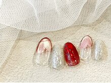 リベレ(LIBELLE)/ハ-トフレンチ/バレンタインnail